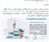 مدارس الشافي الأهلية وسام التميز في مسابقة مدرستي الرقمية